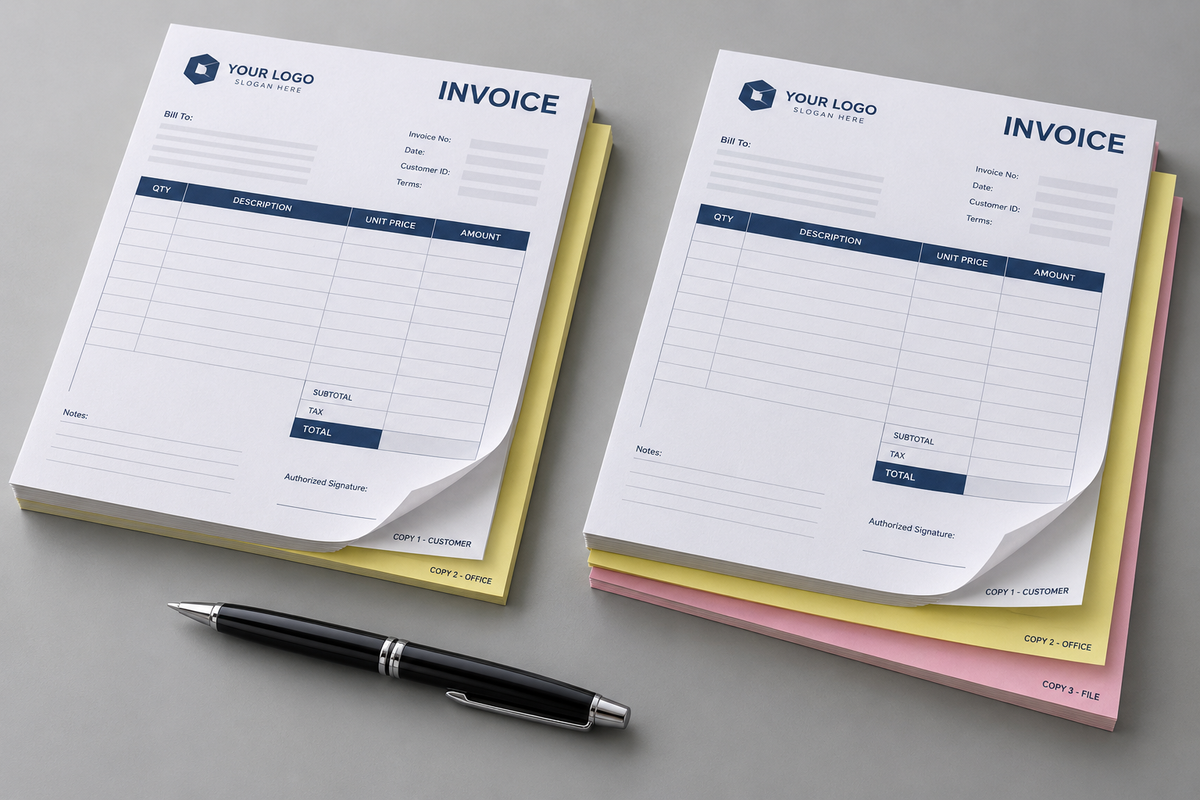 Carbonless NCR Invoice Forms (2-Part and 3-Part)